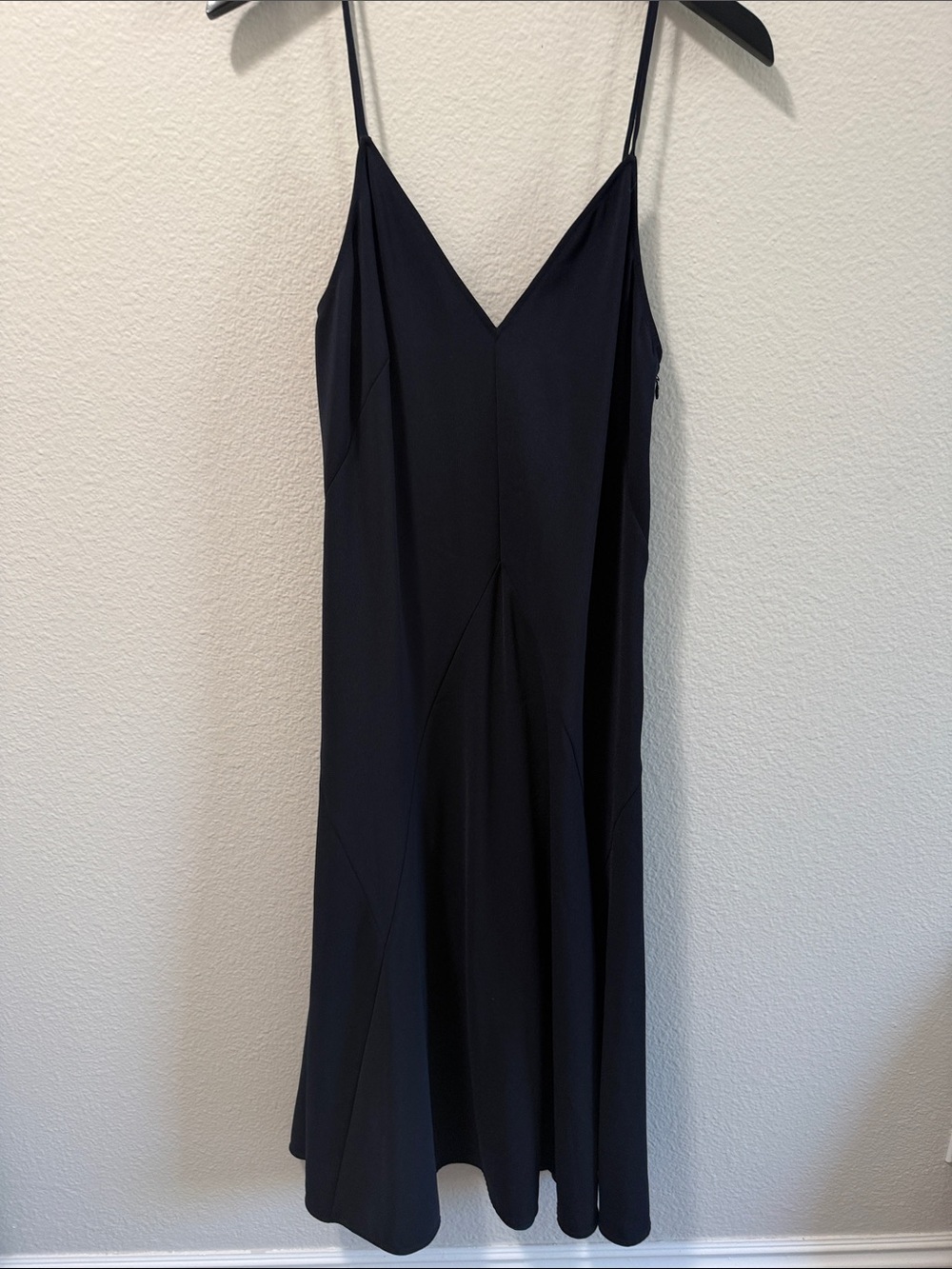 Thakoon Navy V-Neck Slip Dress with Spaghetti Straps